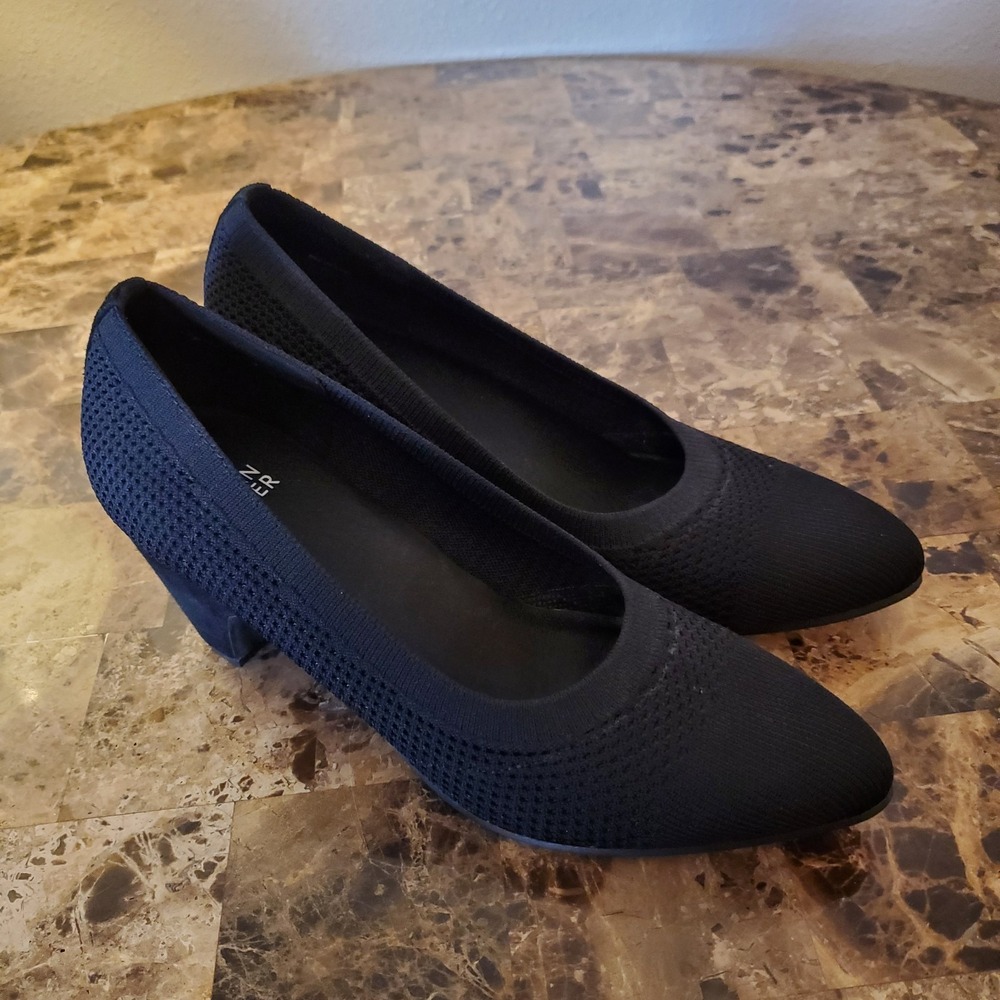 Eileen Fisher Womens Kiss Stretch Knit Pumps Size 7 Black Heels Comfort Workwear